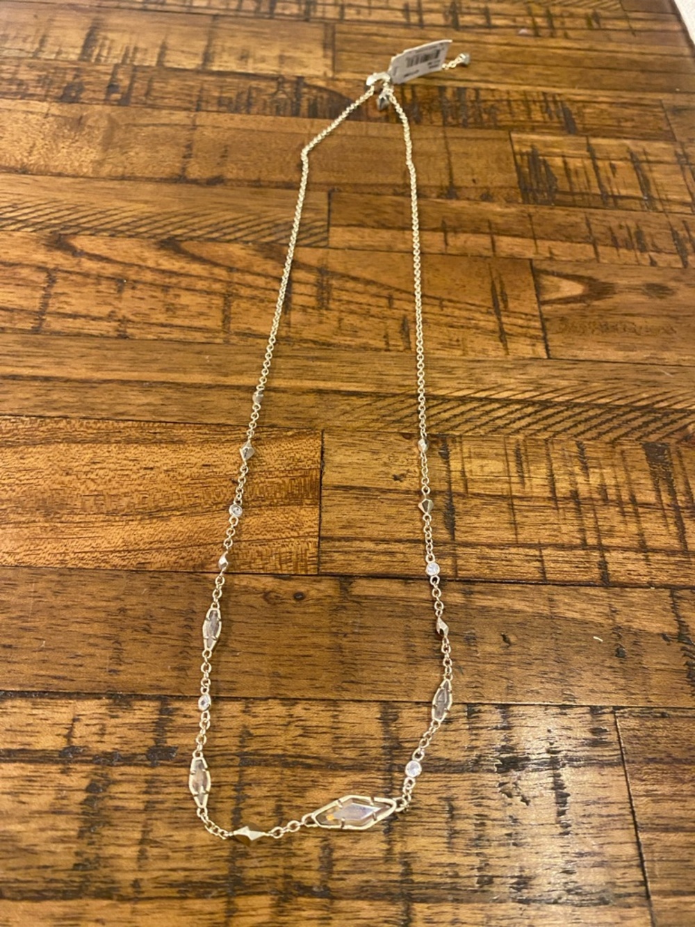 Kendra Scott Debra Necklace to choker Gold with iridescent stones - Picture 13 of 13